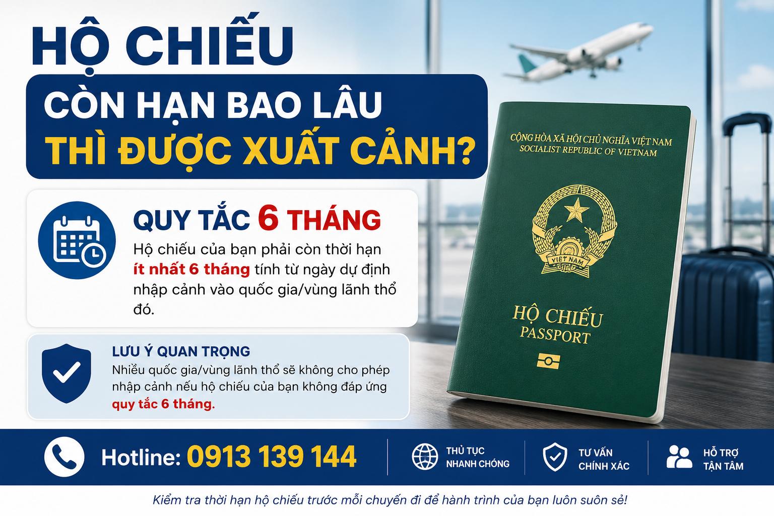 Hộ chiếu còn hạn bao lâu thì được xuất cảnh