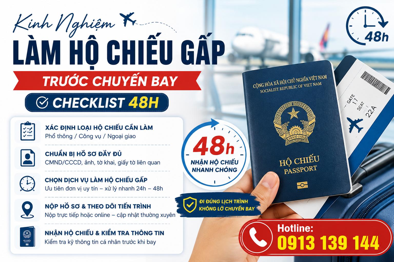 Kinh Nghiệm Làm Hộ Chiếu Gấp Trước Chuyến Bay